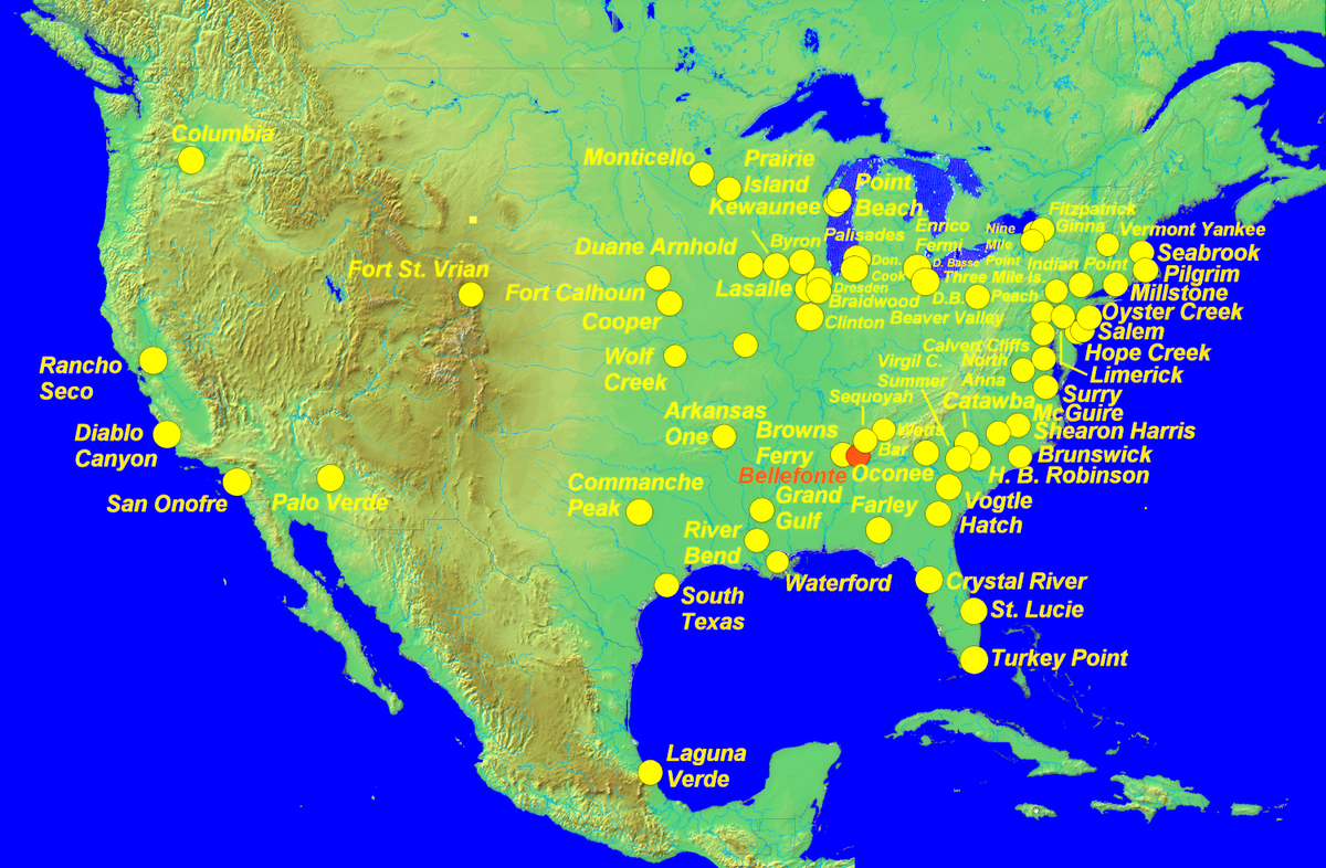 United States U.s. Nuclear Power Plant Locations Map Poster Art Print Pick Size throughout Map Of Usa Nuclear Power Plants