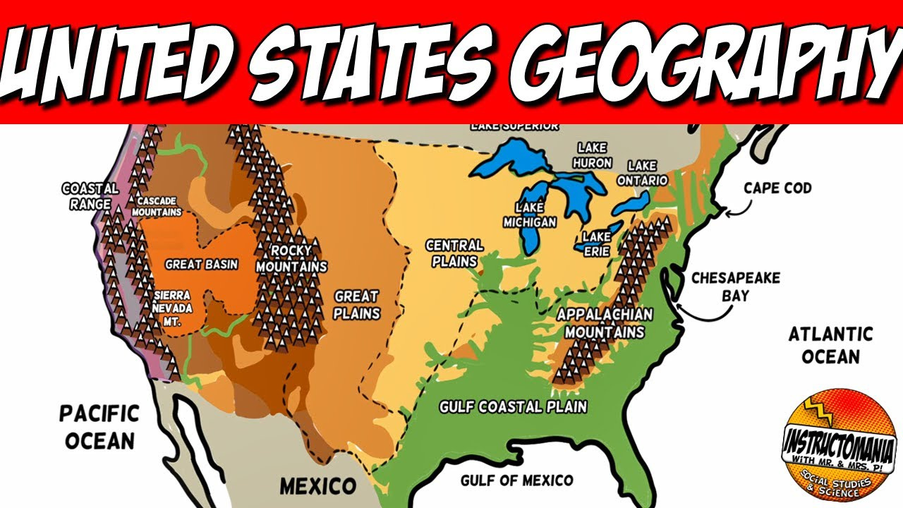 United States- Us Physical Geography For Students, Parts 1,2, And 3 - Instructomania History Channel in Physical Features Map Of The Usa