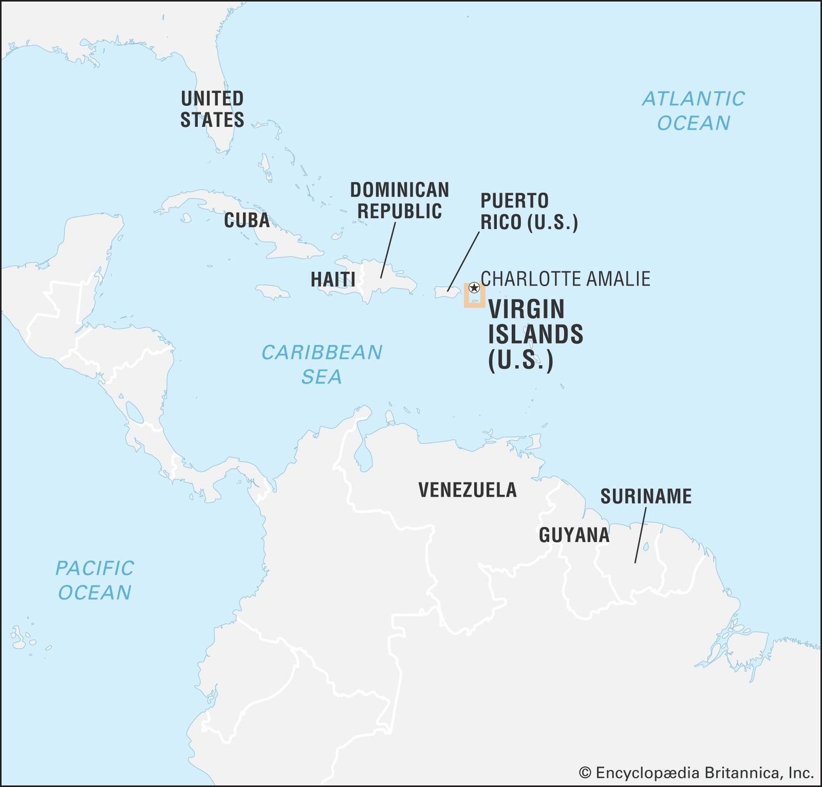 United States Virgin Islands | History, Geography, &amp;amp; Maps | Britannica inside Map of the USA and Caribbean Islands
