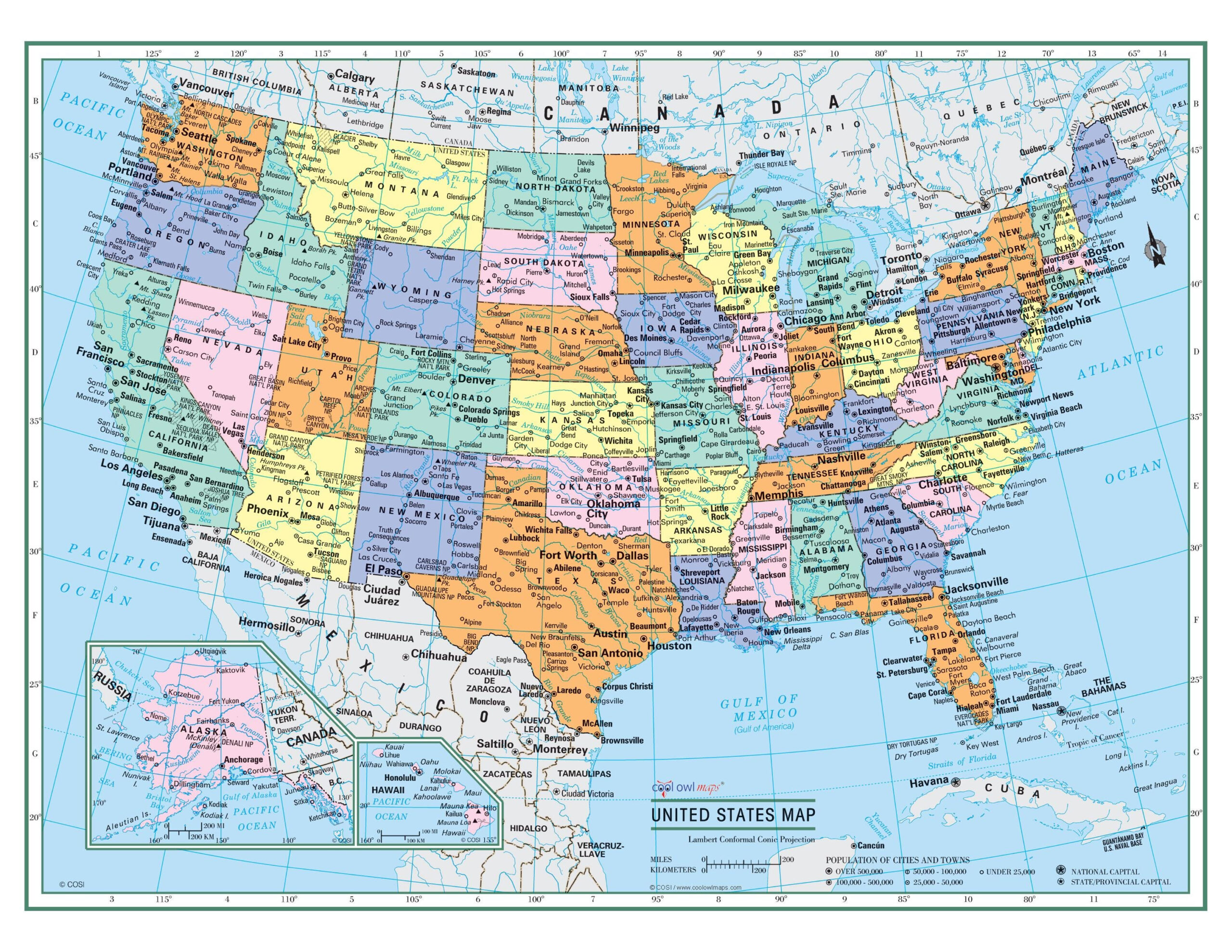 United States Wall Map Usa Poster Large Print - Etsy for Show Me A Map Of Usa