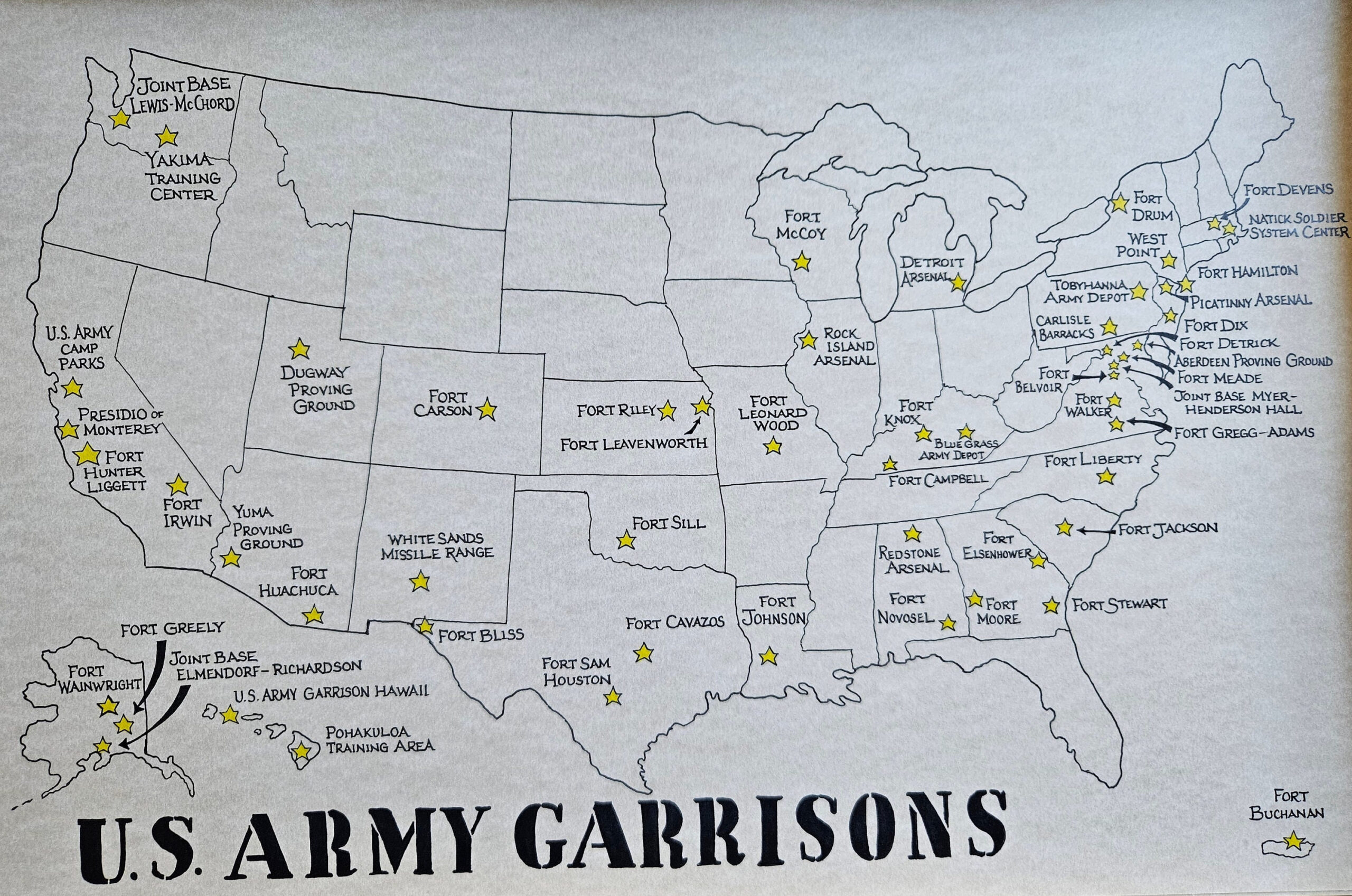 Us Army Bases Map inside Map of Military Bases In USA