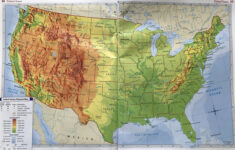 Us/Canada — World Geo 8 in Physical Map of USA with Key