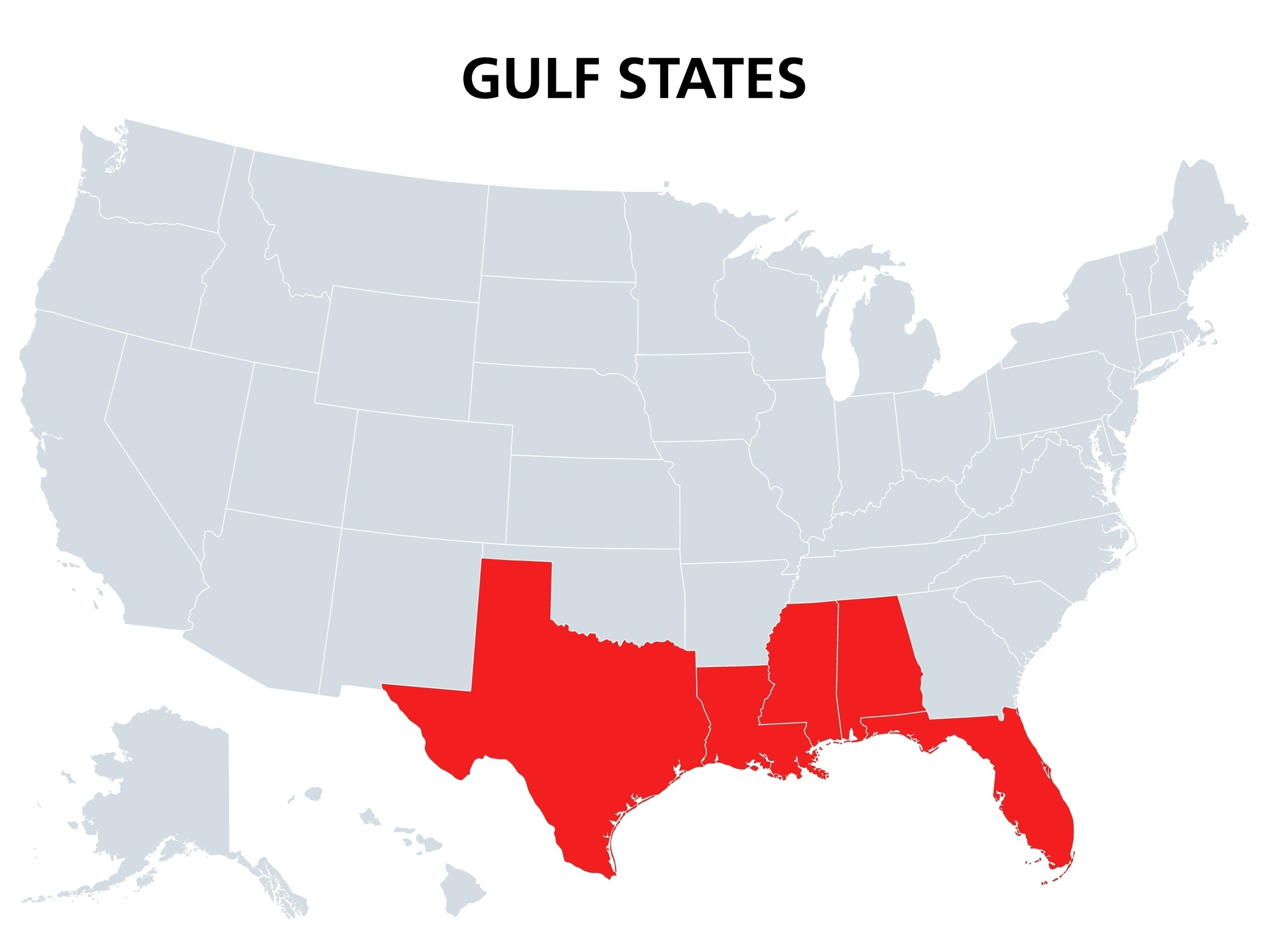Us Gulf Coast Map | Mappr within Map of USA with Gulf of Mexico
