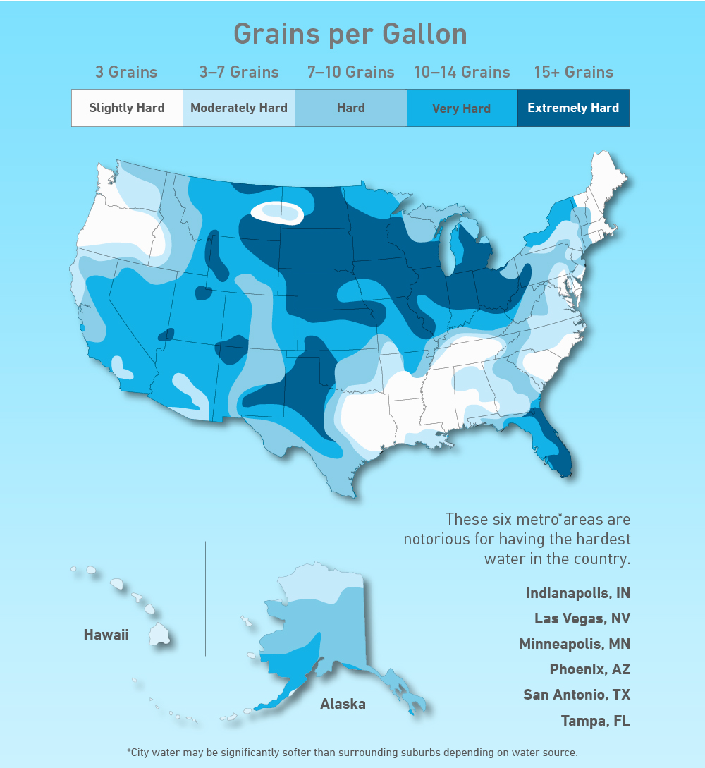Us Hard Water Map | Homewater 101 throughout Map Of Hard Water In Usa