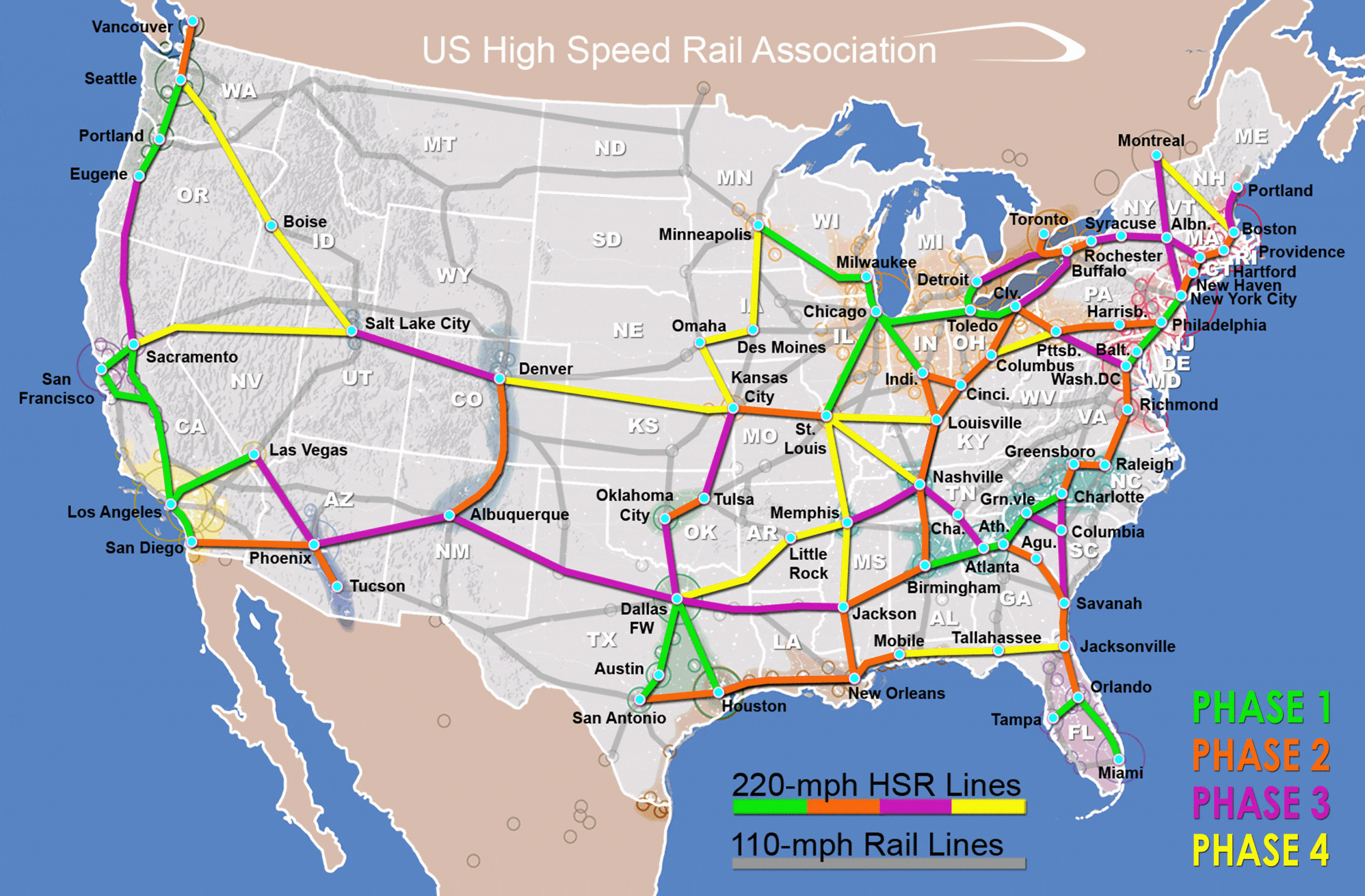 Us High-Speed Rail Map Shows Proposed Routes - Newsweek with Map of Train Tracks In USA