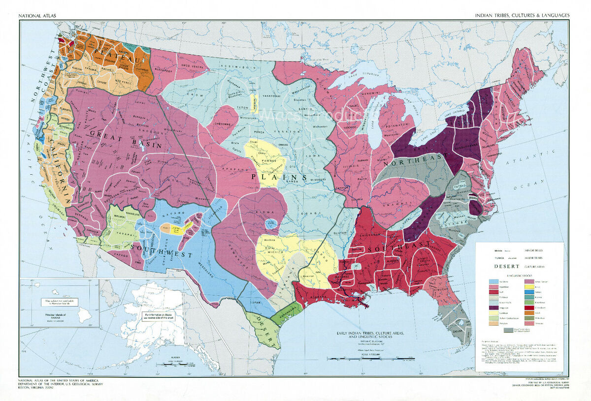 Us-Karte Der Indianerstämme Kulturen Und Sprachen Geschichte Der Amerikanischen within Map Of Indian Tribes In Usa