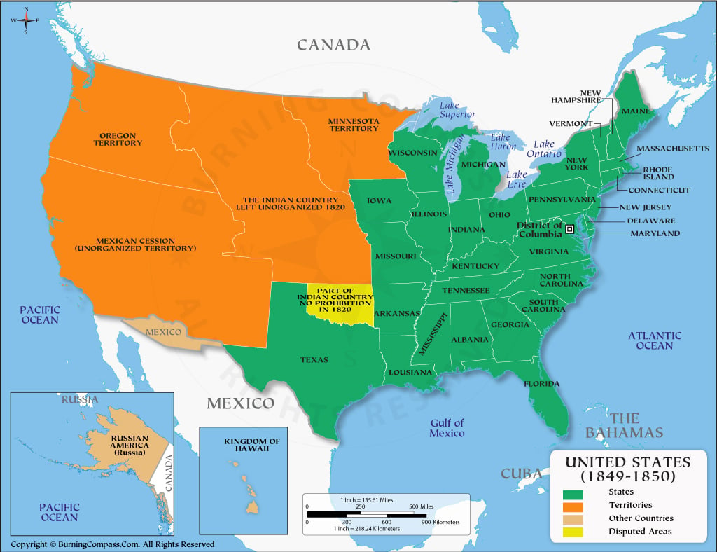 Us Map 1850, Map Of America 1850 with Map of the USA In 1850
