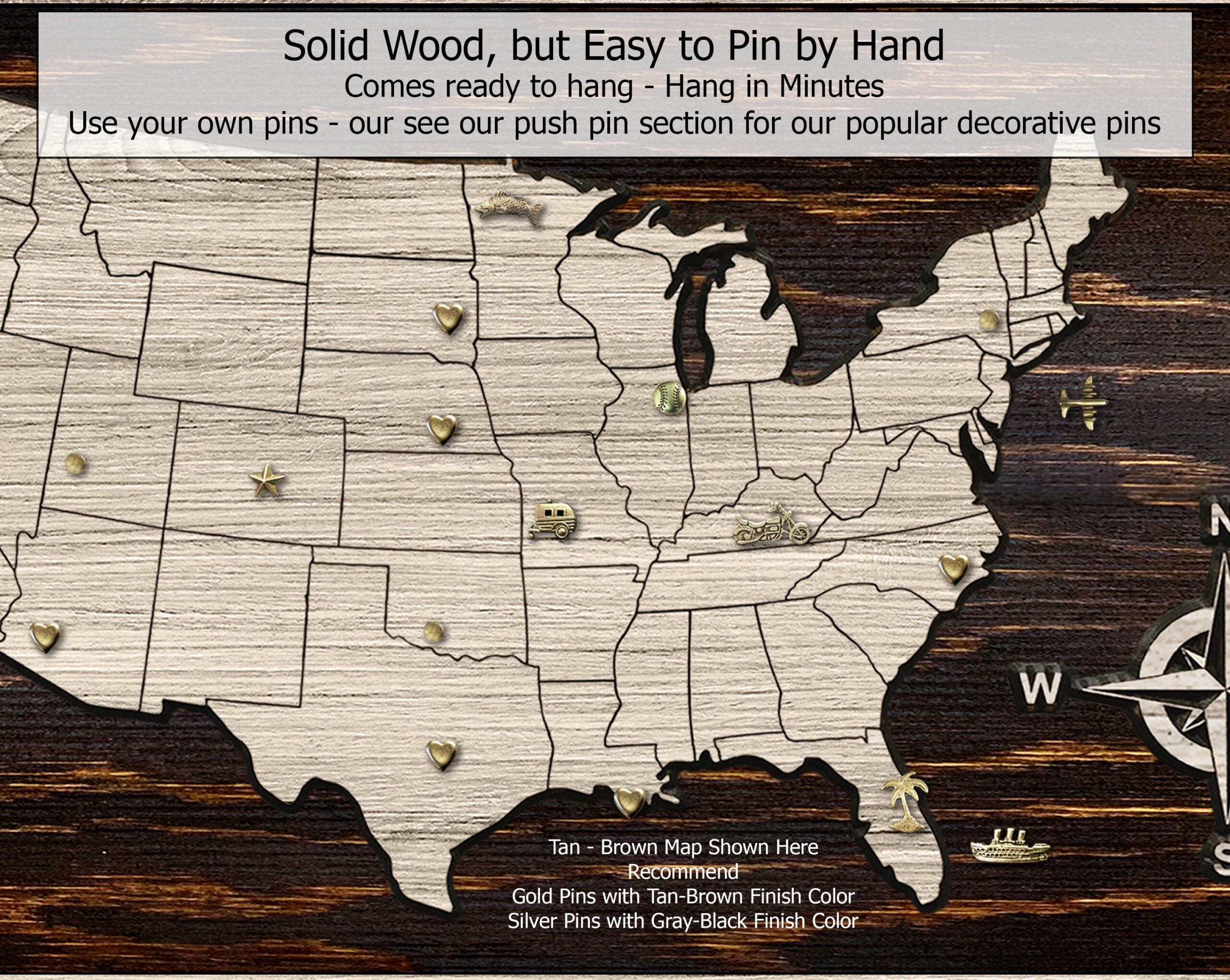 Us Map Art, Push Pin Map, Map To Mark Locations, Travels, Map Of within Wall Map of USA with Push Pins