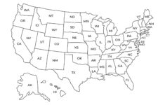 Us Map Image Of United States Black And White North America inside White Map Of Usa With States