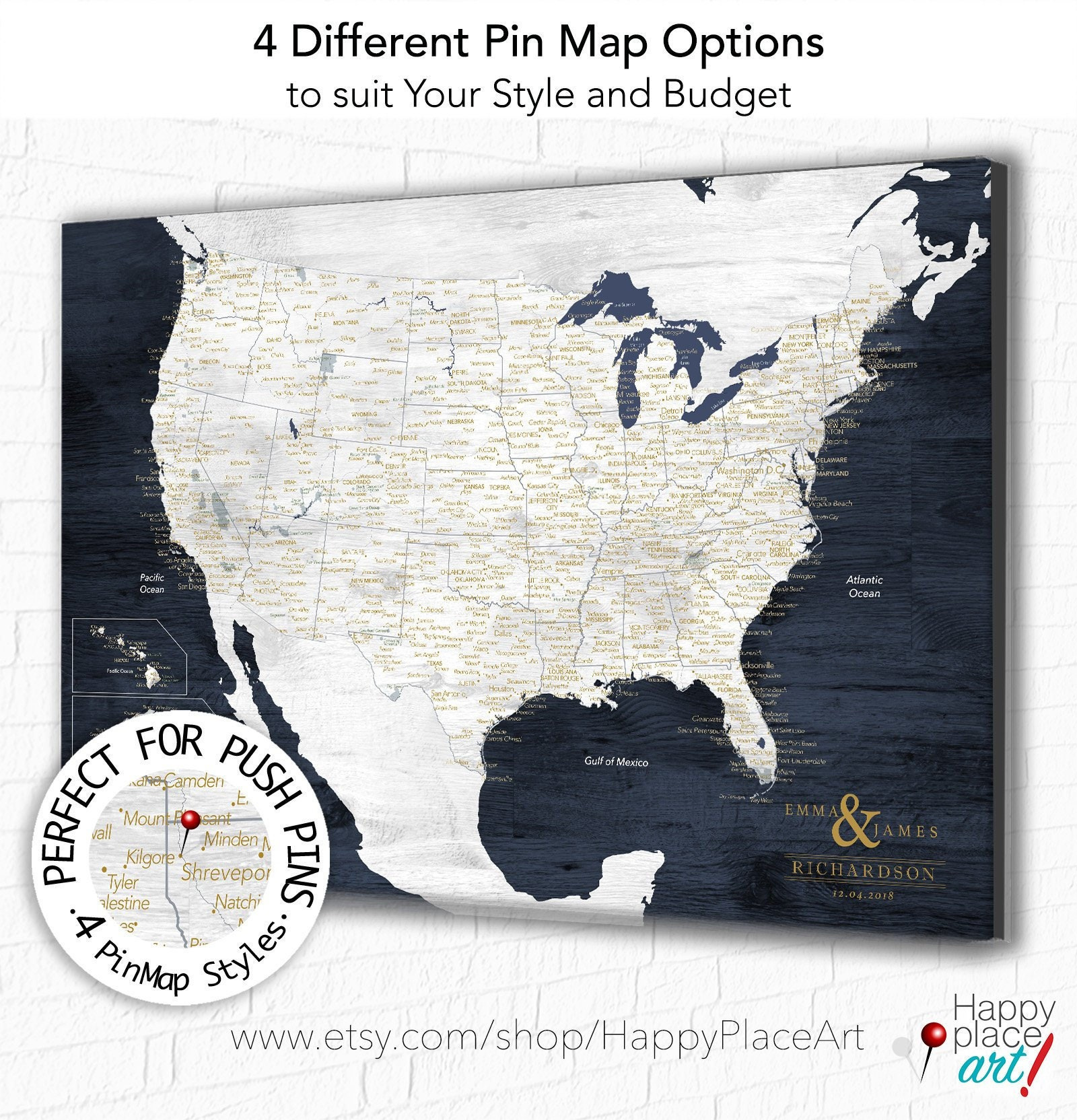 Us Map With National Parks, Personalized Map For Push Pins in Wall Map of USA with Push Pins