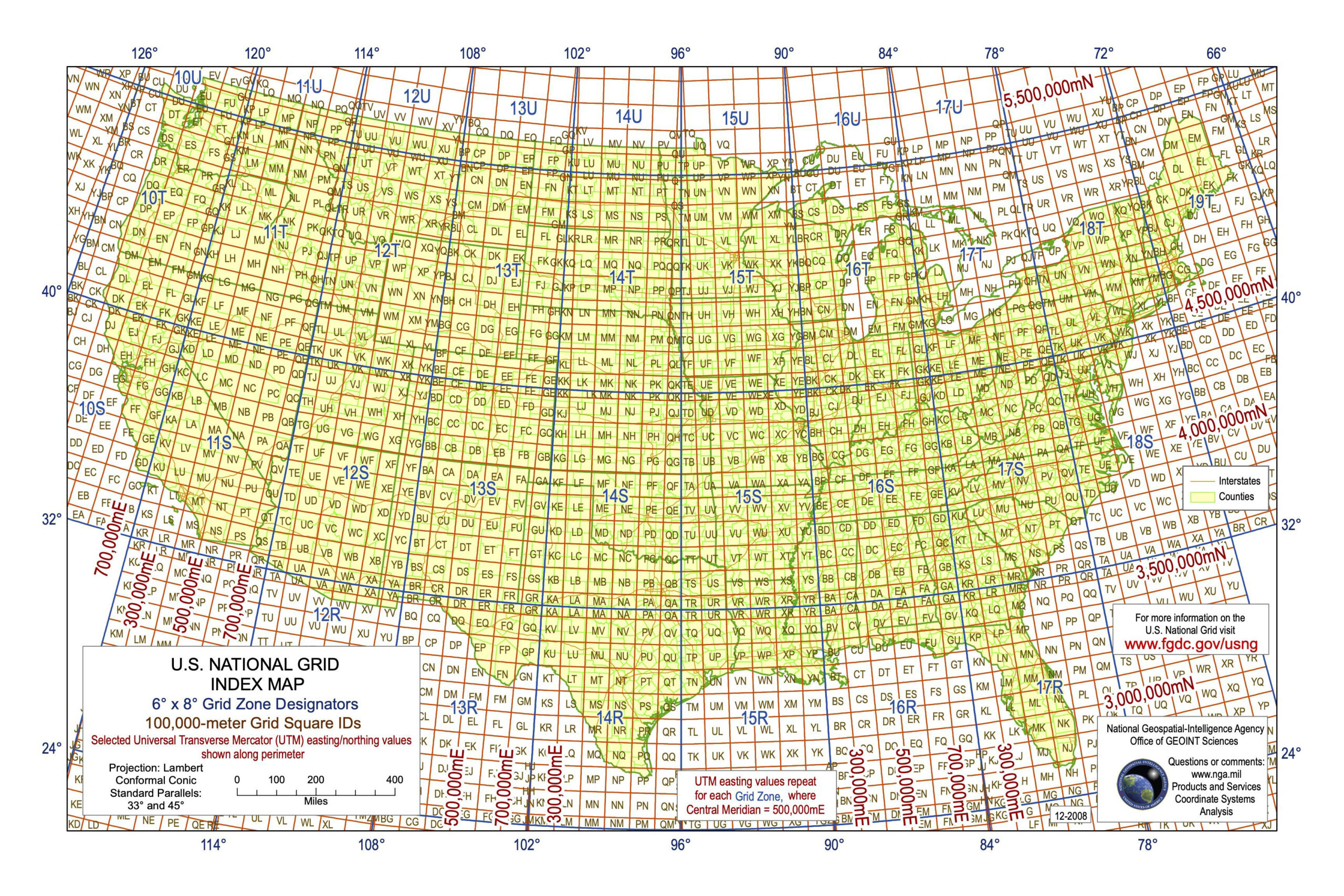 Us National Grid Index Map : R/Mapporn with Map of USA with Grid Lines