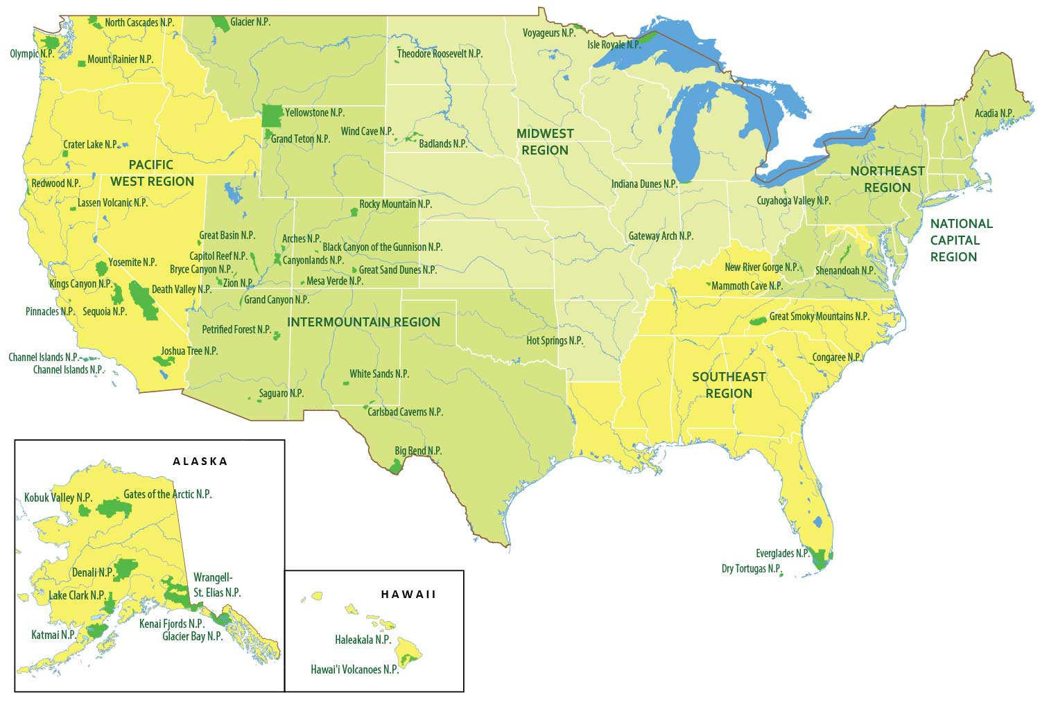 Us National Parks Map - Gis Geography in Map Of Usa Showing National Parks
