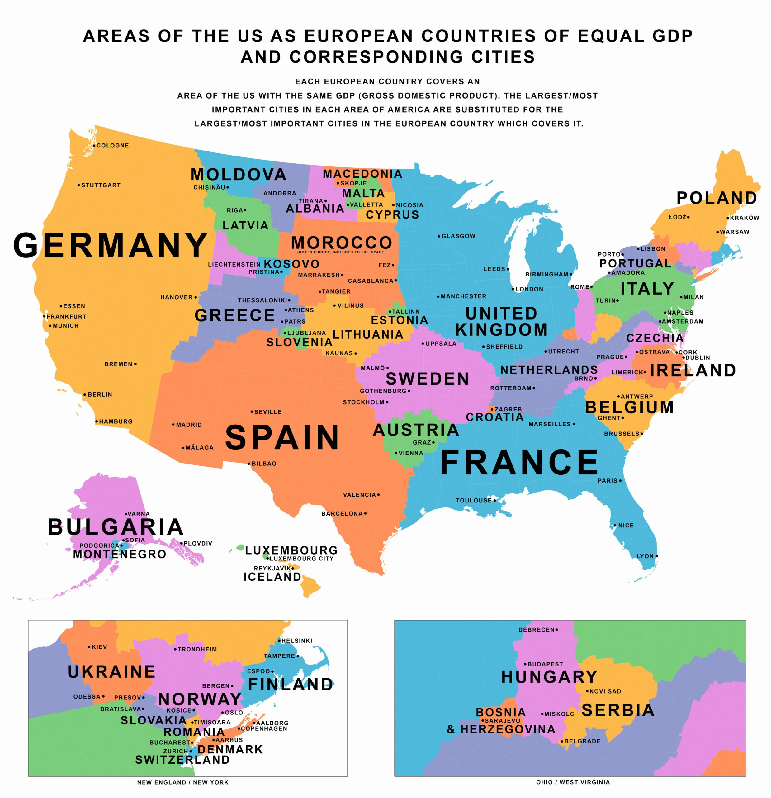 Us Overlaideuropean Countriesgdp : R/Mapporn within Map of USA and Europe Countries