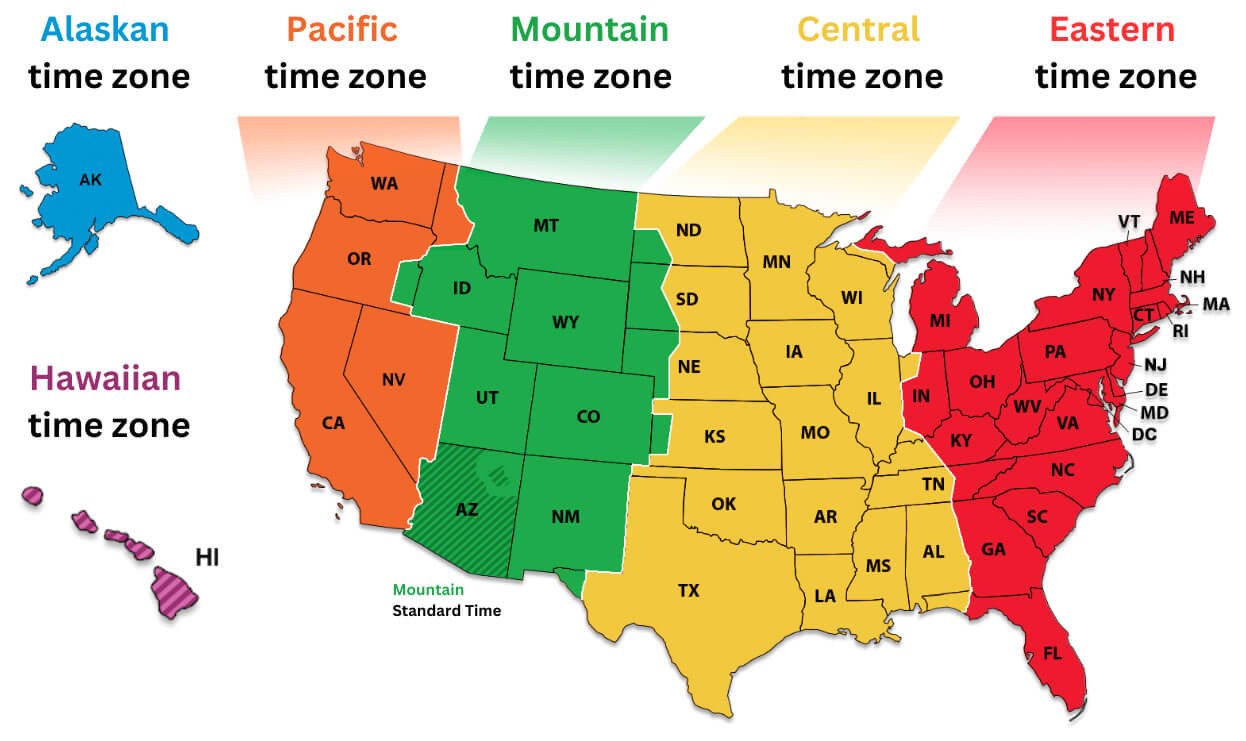Us Time Zone Map - Guide Of The World with regard to Map of Central Time Zone USA