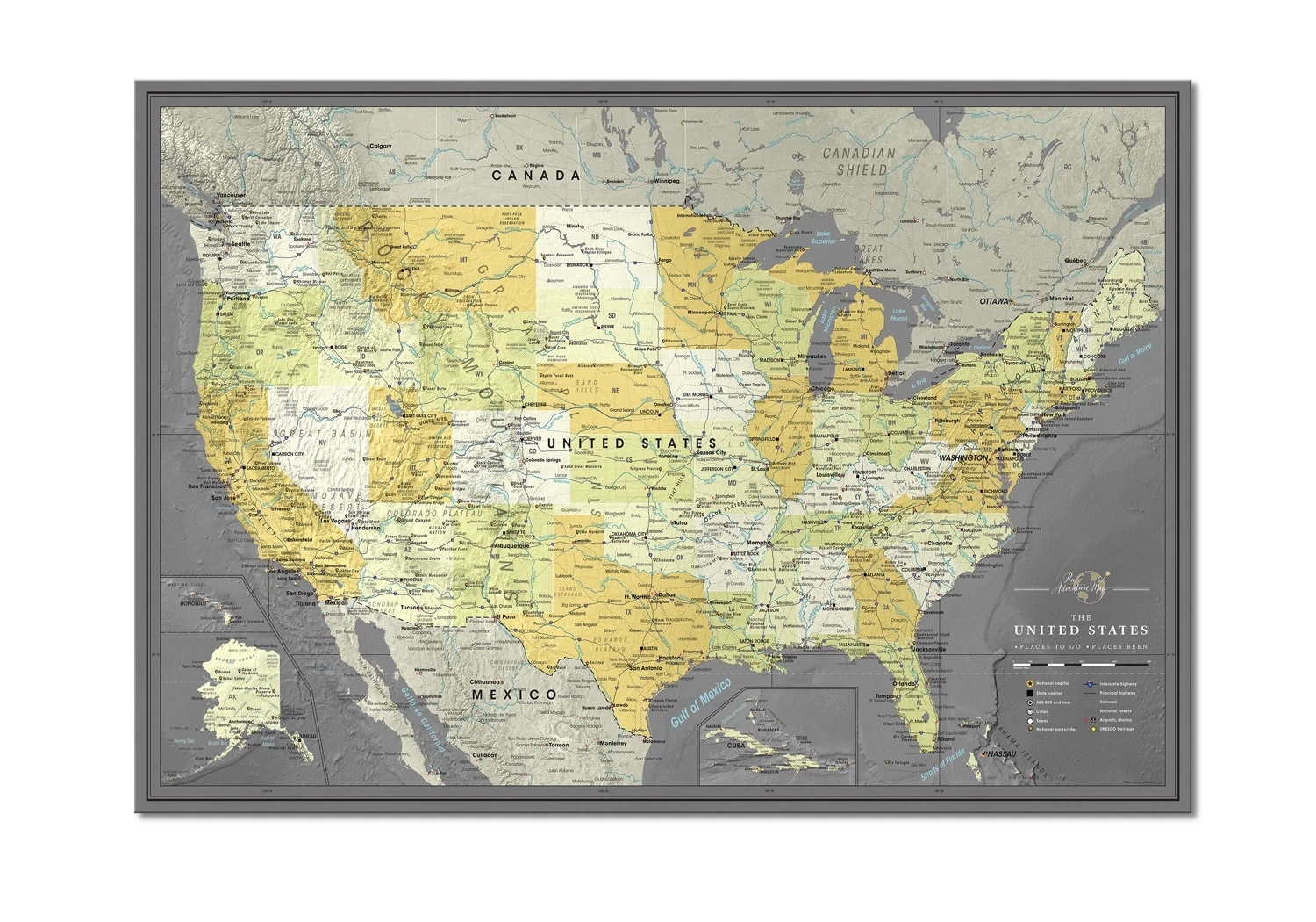 Us Travel Map With Pins: Track Your Journeys With Style intended for Map of USA To Put Pictures In