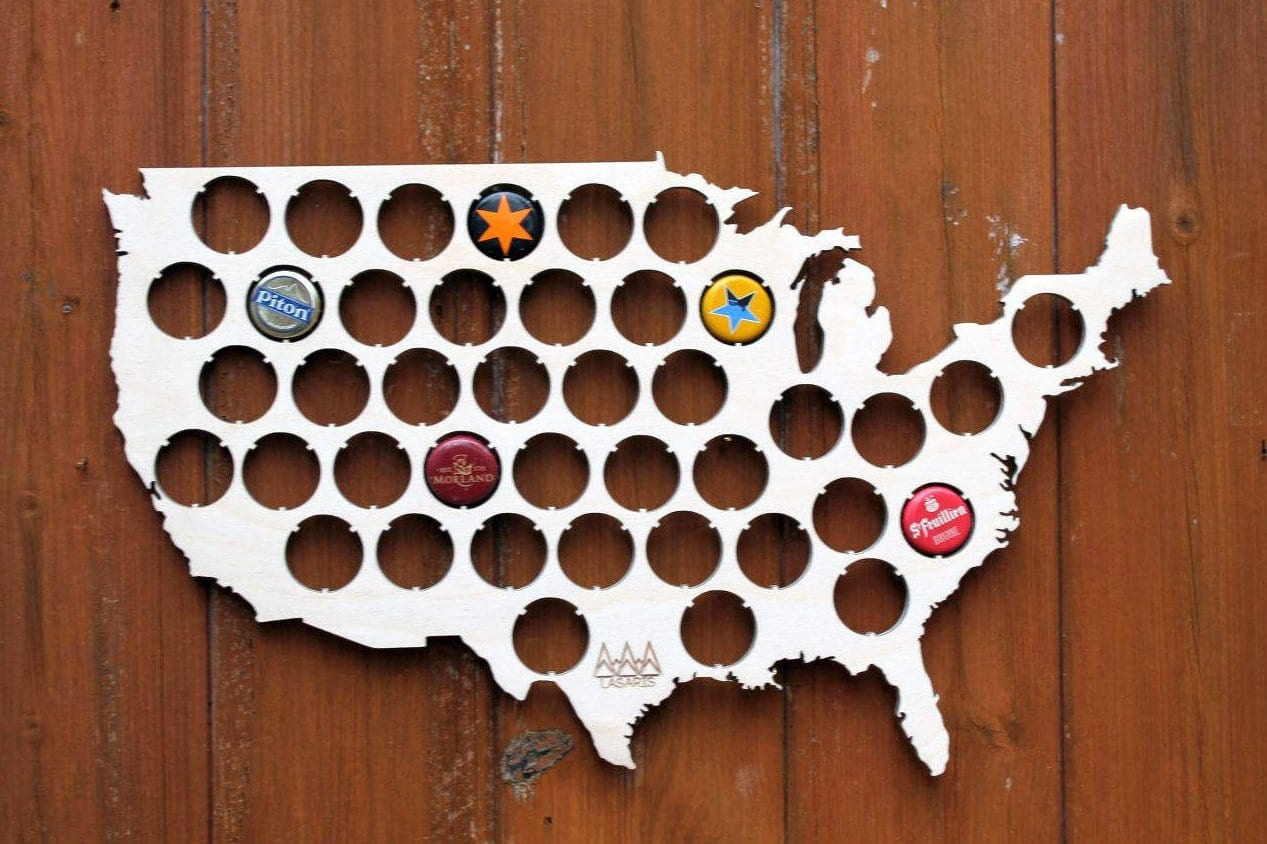 Usa Beer Cap Map Bottle Cap Map Collection Beer Cap Gift Art inside Beer Cap Map of the USA