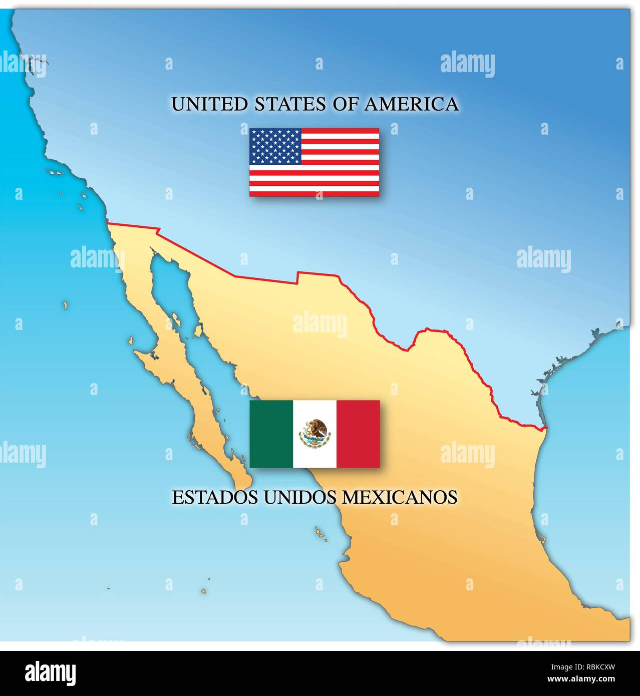 Usa Border Map Mexico Hi-Res Stock Photography And Images - Alamy with Border Of Mexico And Usa Map