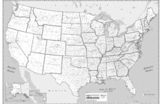 Usa County Wall Map Black & White Poster – Rolled Paper Or Laminated with Black and White Map of USA with Cities