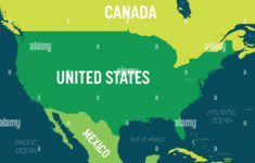 Usa Karte – Grüntöne Auf Dunklem Hintergrund. Hohe Detaillierte in Map Of Usa And Neighboring Countries