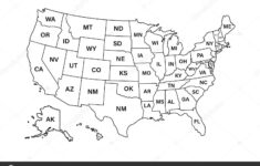 Usa Kartenstaaten Vektor Liniendesign Hoch Detaillierte Usa Karte pertaining to Map of the USA with States Labeled