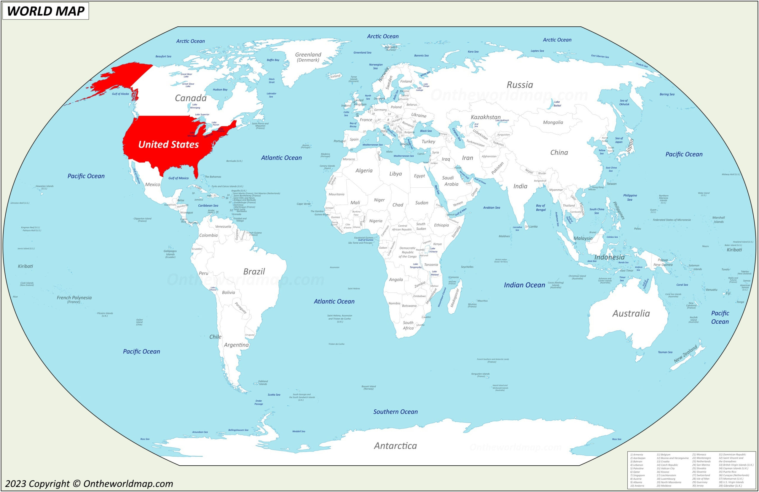 Usa Location On The World Map - Ontheworldmap for Map Of Usa In The World