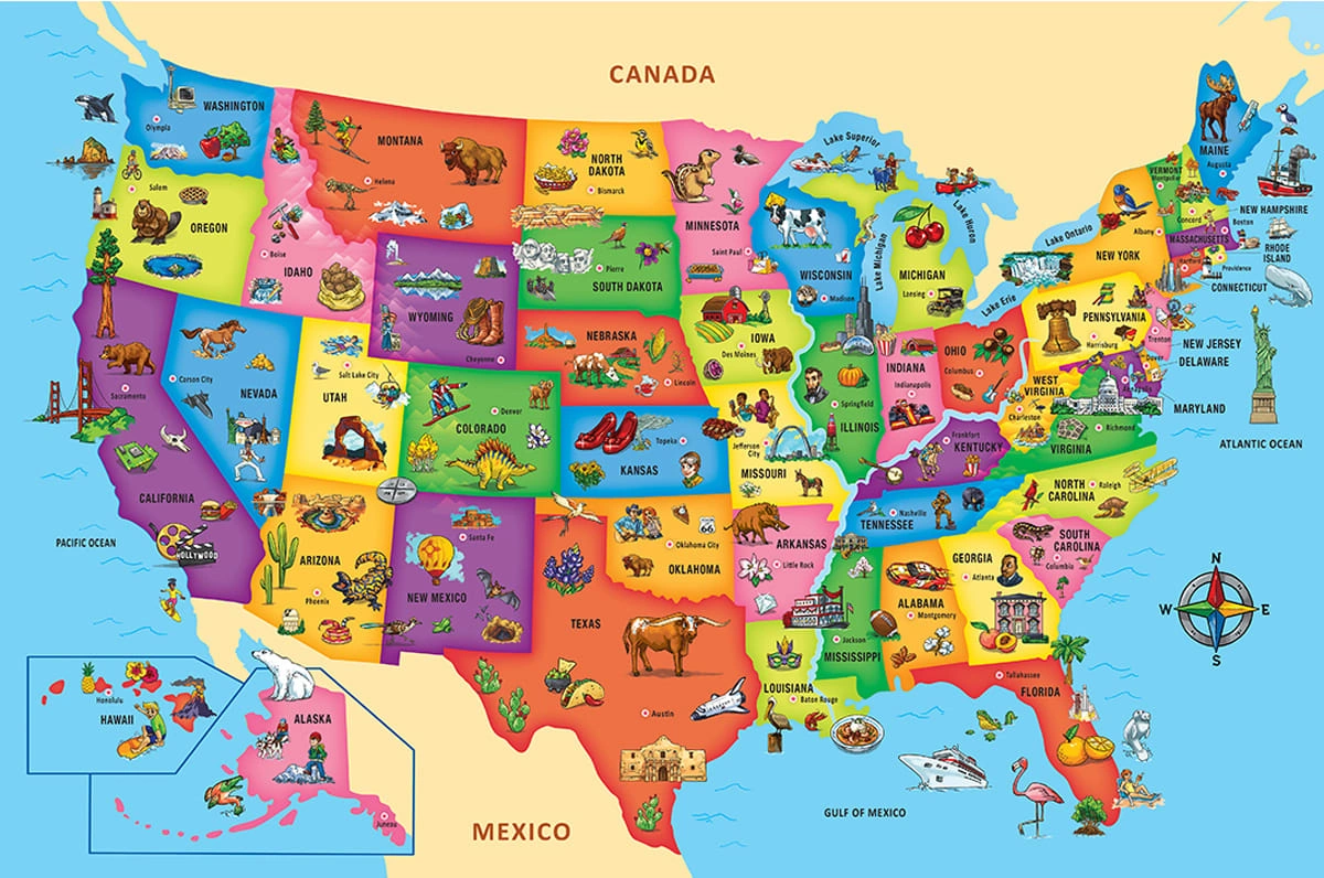 Usa Map - 80 Piece Jigsaw Puzzlemasterpieces | Serious Puzzles within Floor Puzzle Map of the USA