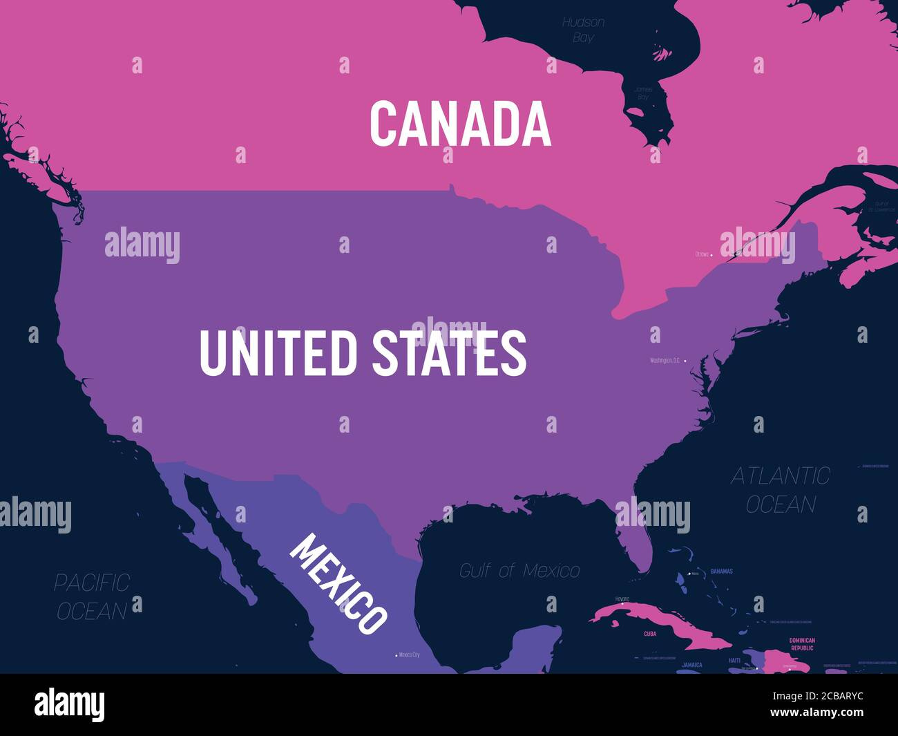 Usa Map. High Detailed Political Map United States Of America And with Map Of Usa And Neighboring Countries
