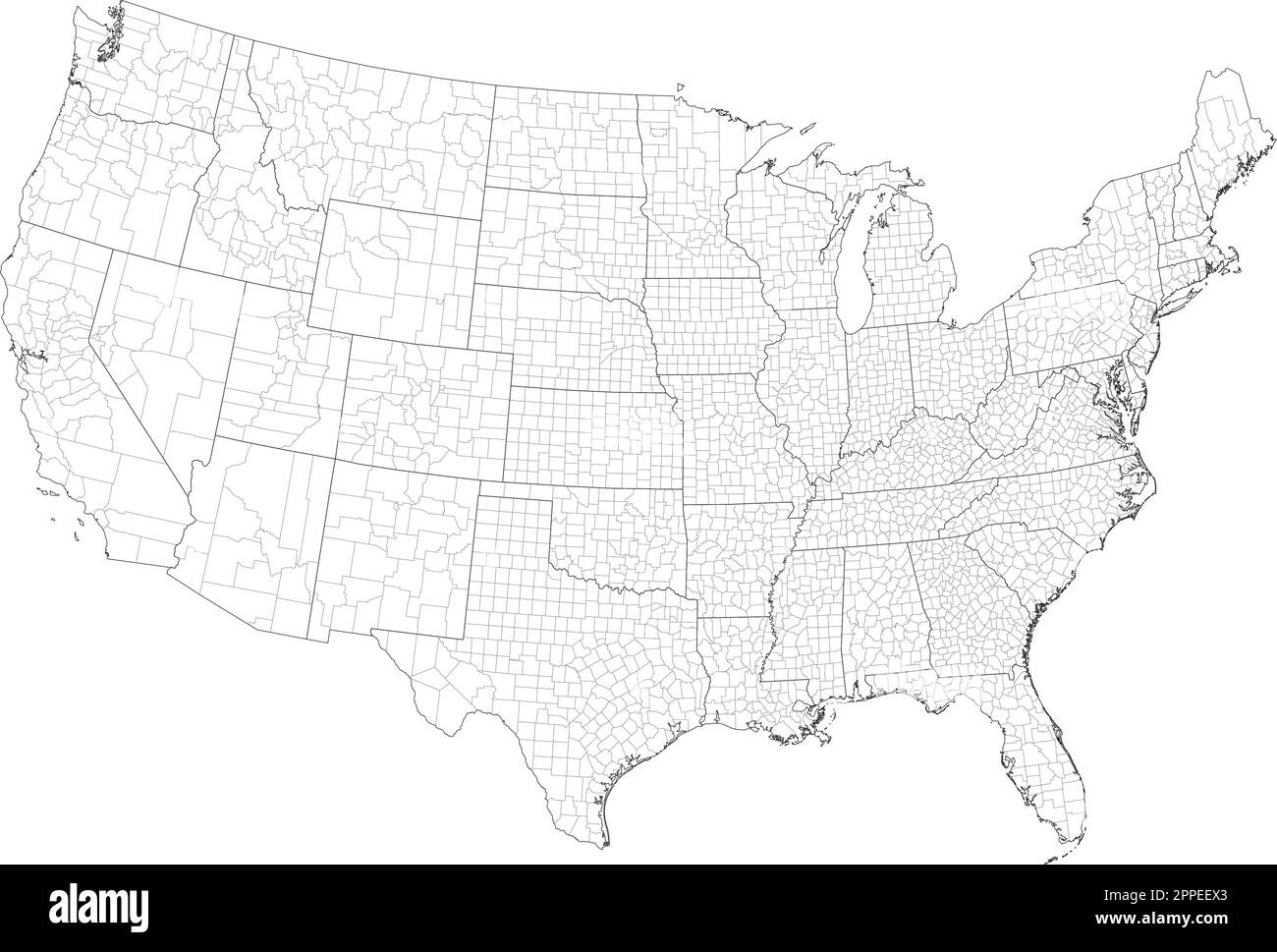 Usa Outline Map Hi-Res Stock Photography And Images - Alamy regarding Map Of Usa With County Outlines