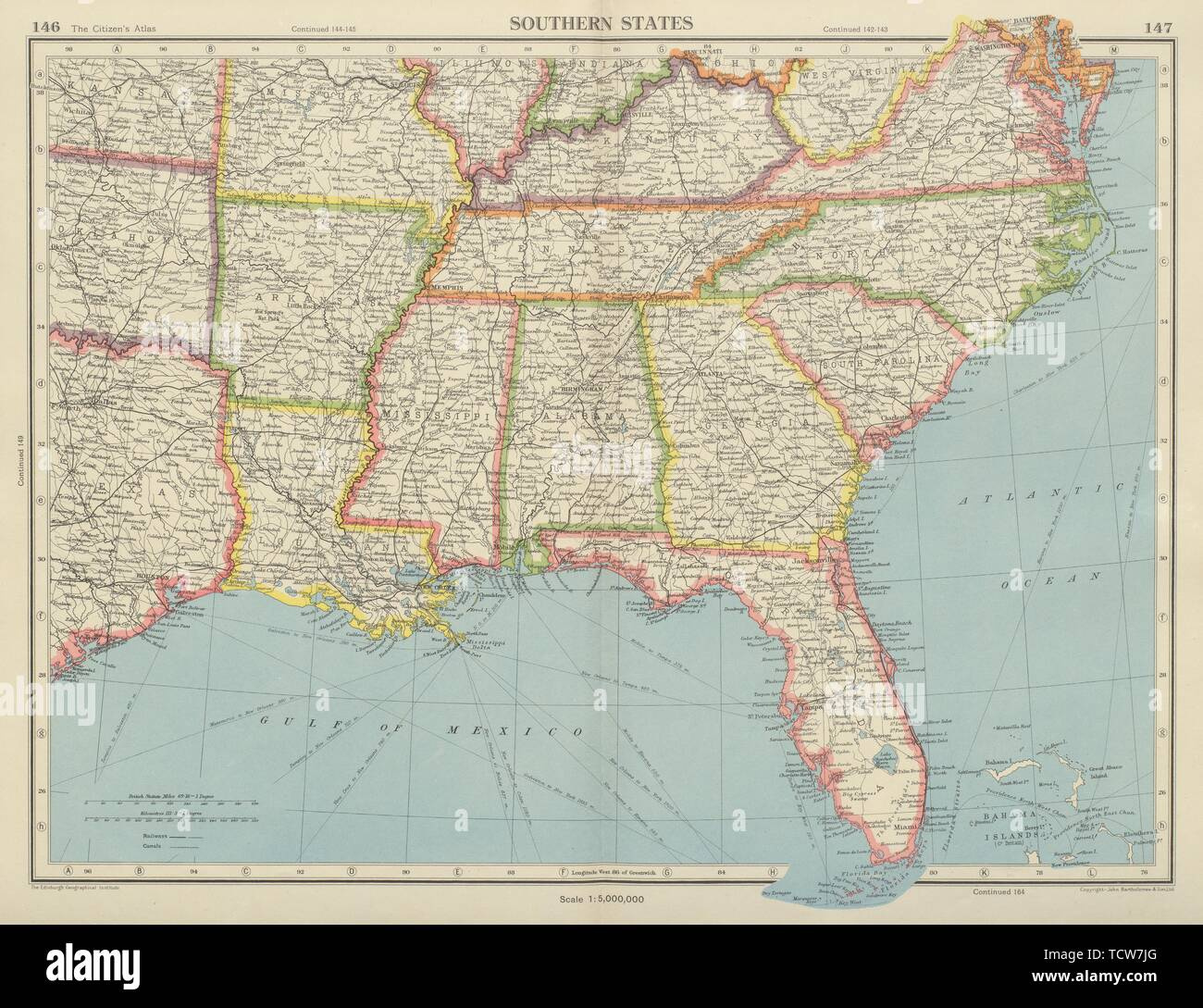 Usa Southern States Florida Georgia La Ms Al Nc Sc Tn Ar Ky with Map Of Georgia Usa And Florida