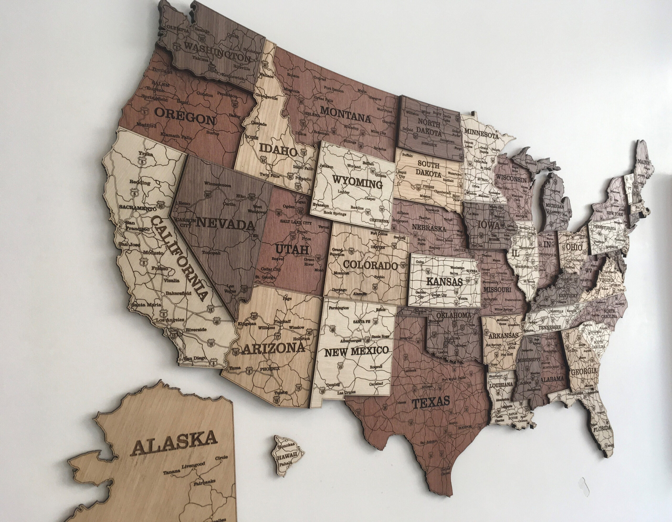 Usa Travel Map, Usa Wood Map, Wall Decor, 3D Map, Usa Map, Home for Wood Map of USA For Pictures