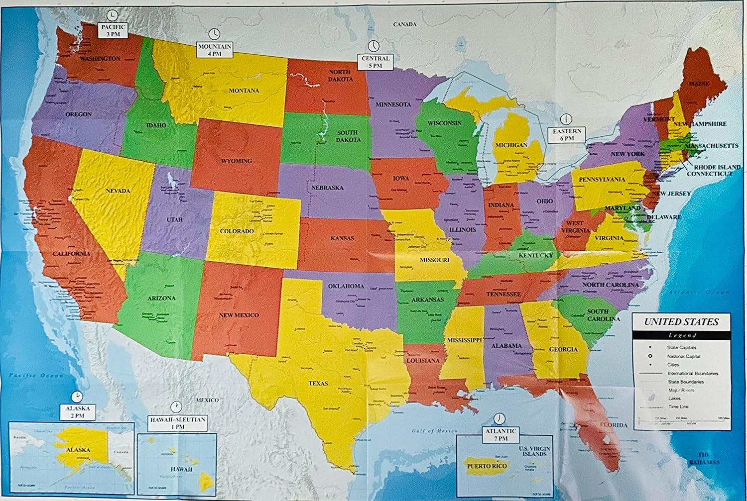 Usa Wall Map With State Capitals, Cities, India | Ubuy inside Picture of USA Map with Cities