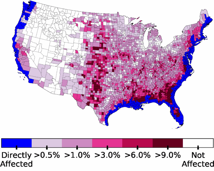 Map of USA After Sea Level Rise