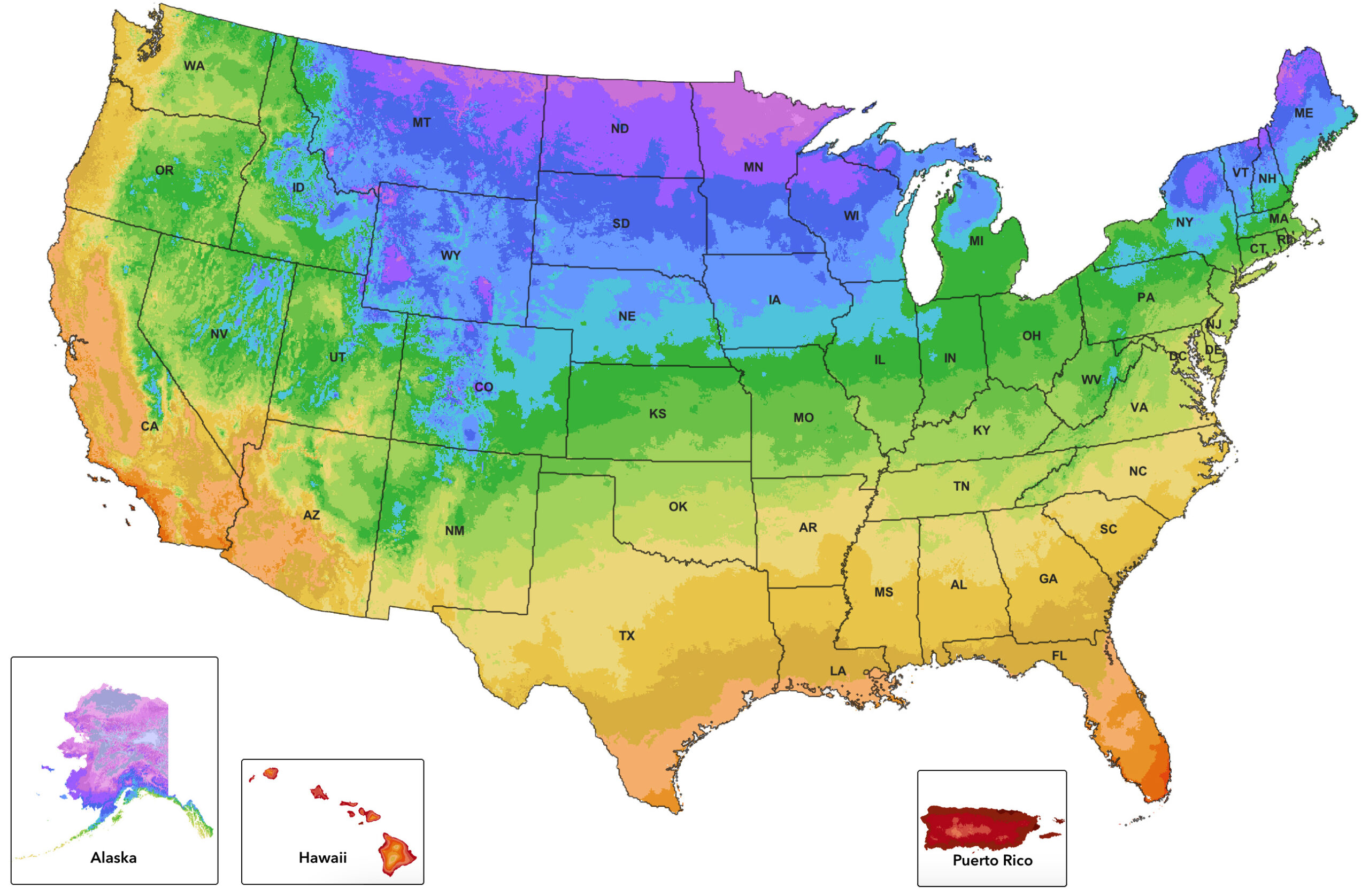 Usda Cold Hardiness Map / Zone Finder intended for Map Of Growing Zones In Usa