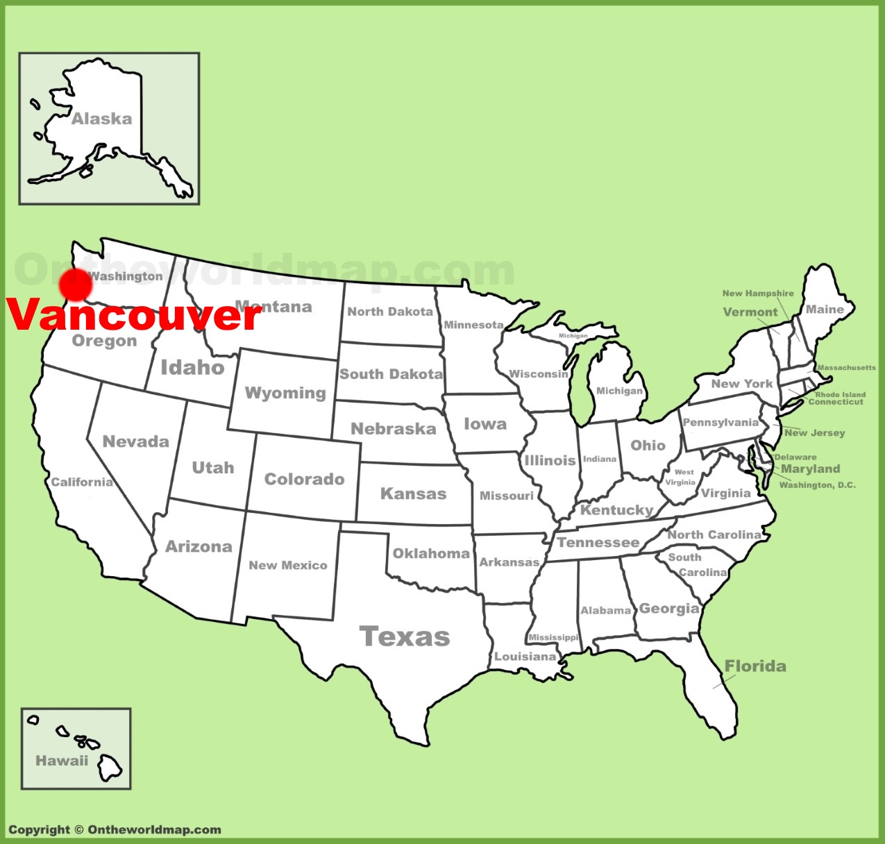 Vancouver Location On The U.s. Map - Ontheworldmap within Map of Vancouver Canada and USA