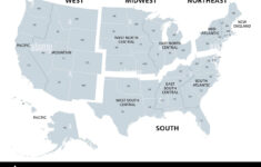 Vereinigte Staaten Geteilt In Census Regionen Und Divisionen pertaining to North South East West Map of USA