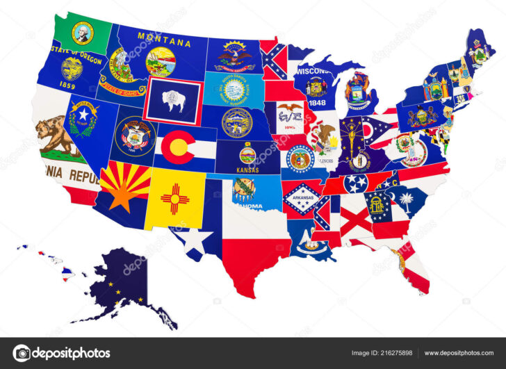Map of USA with State Flags Map of USA with State Flags