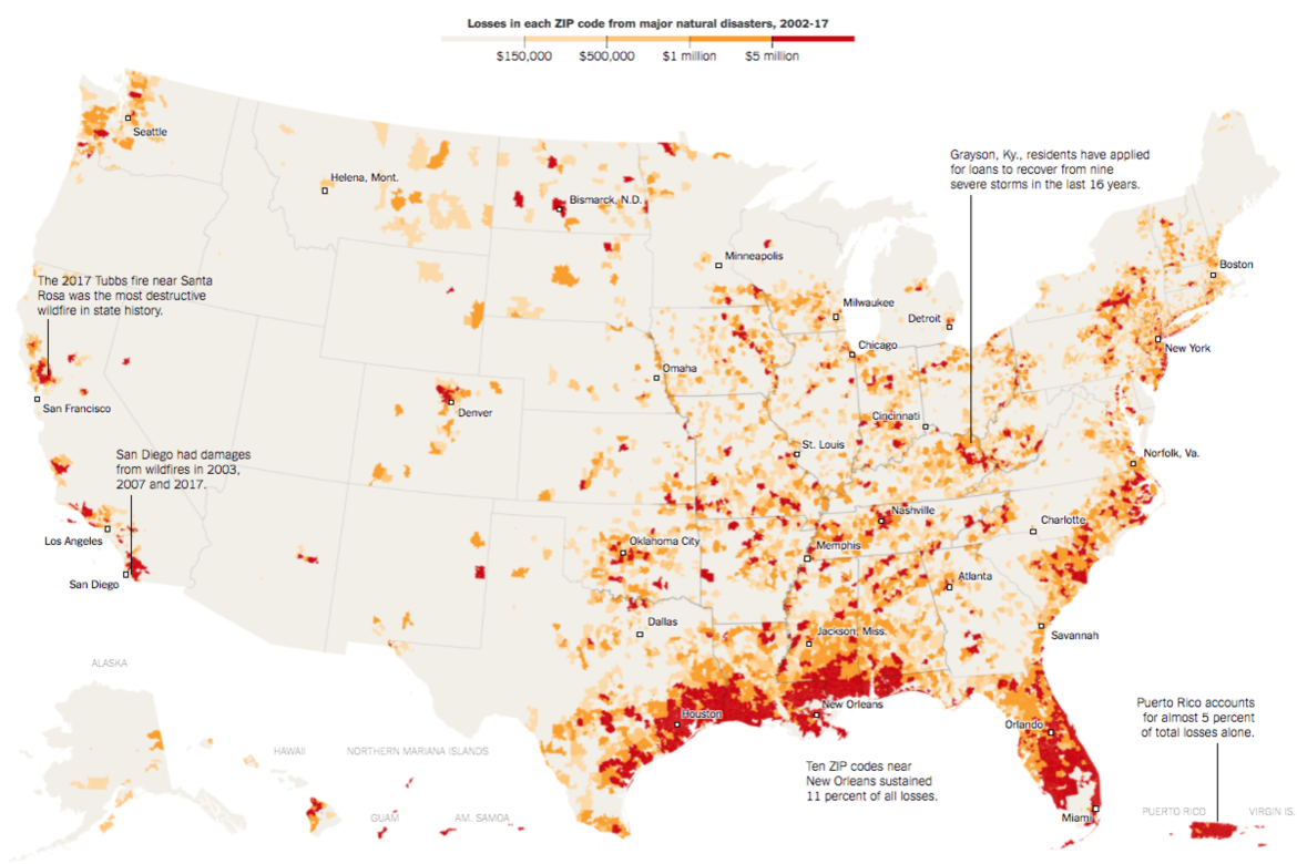 Visualizing The Patterns Of Natural Disasters In The United States within Map Of Natural Disasters In Usa