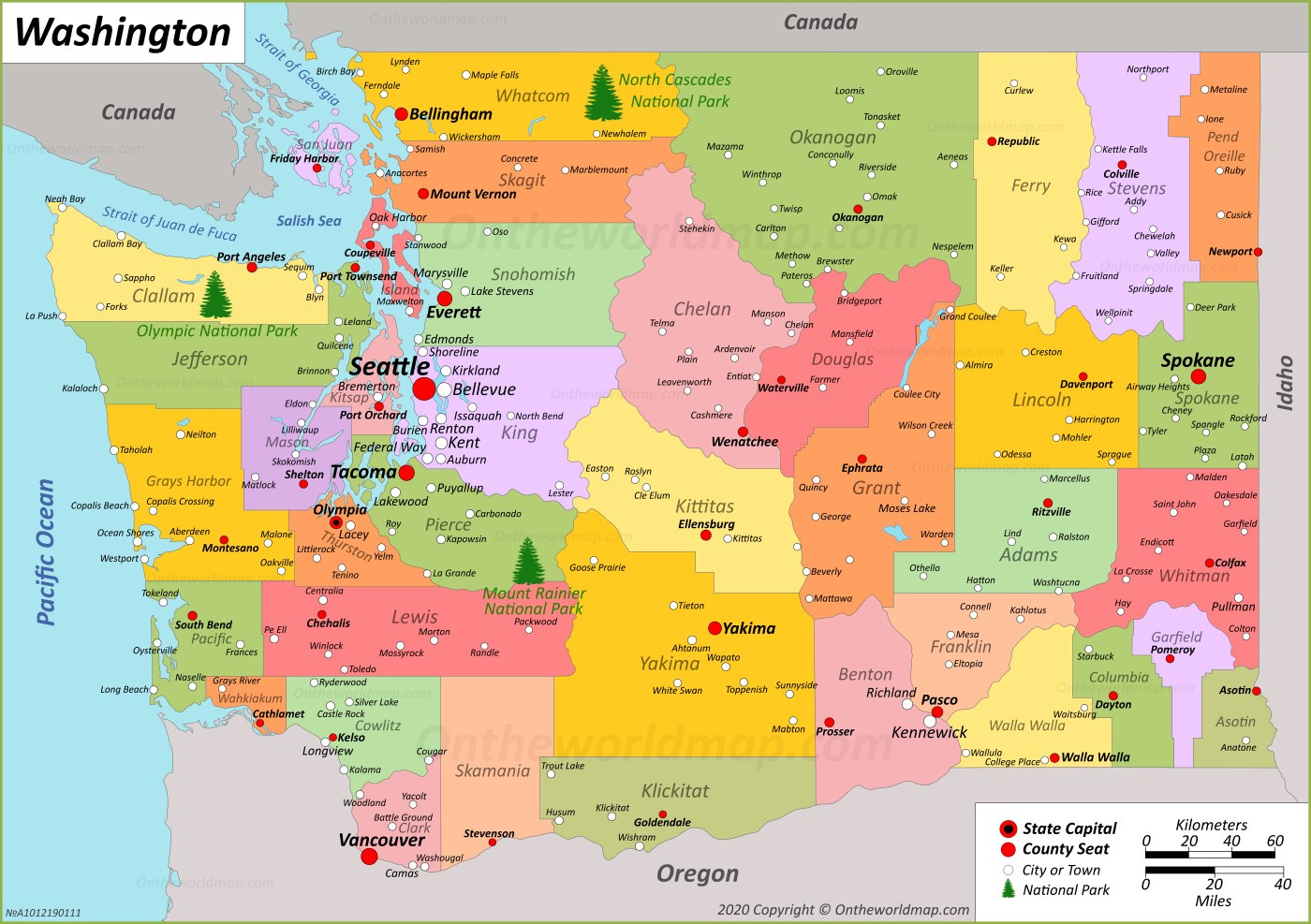 Washington State Map | Usa | Maps Of Washington (Wa) for Map of State of Washington USA