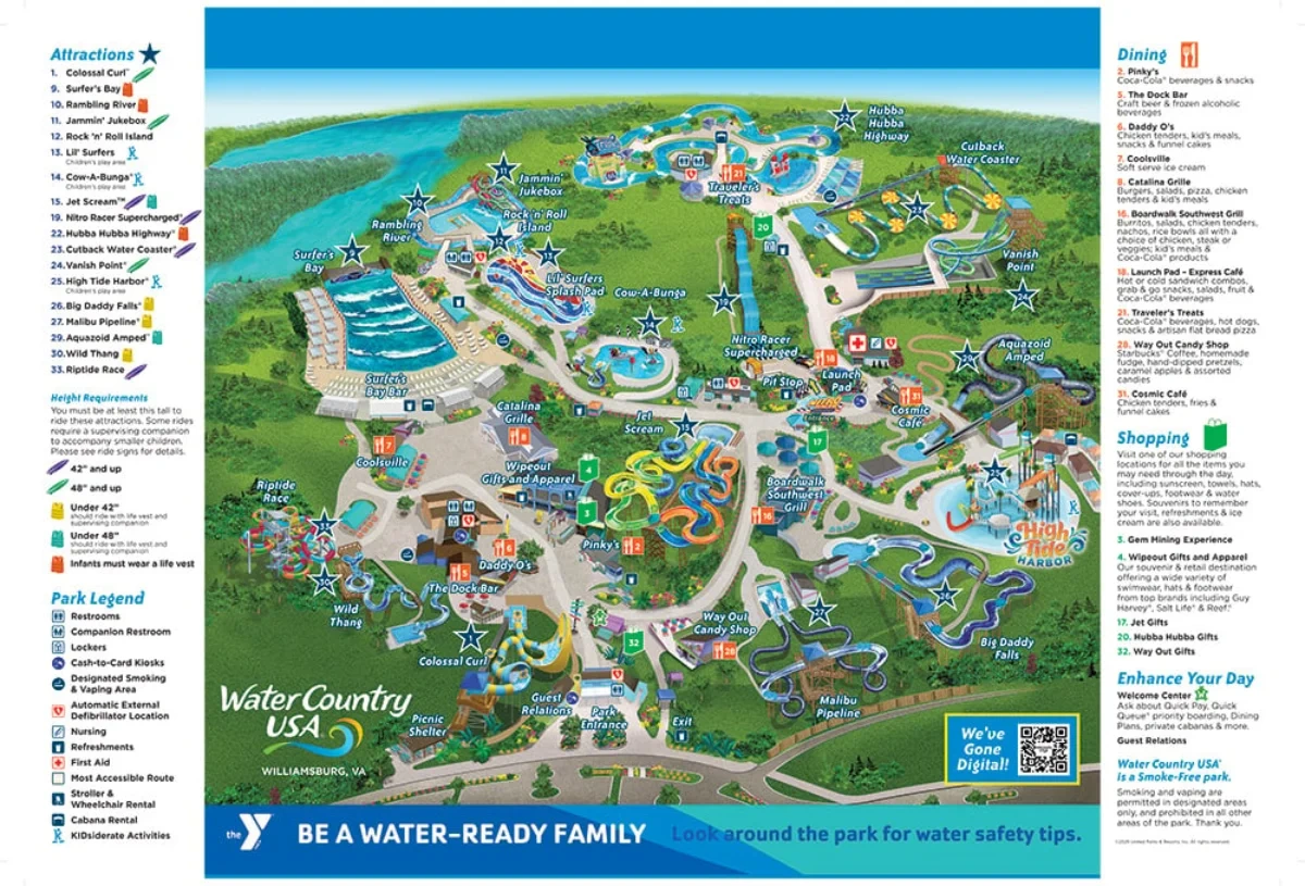 Water Country Usa Map And Brochure (2025 - 2001 inside Map Of Water Country Usa Williamsburg