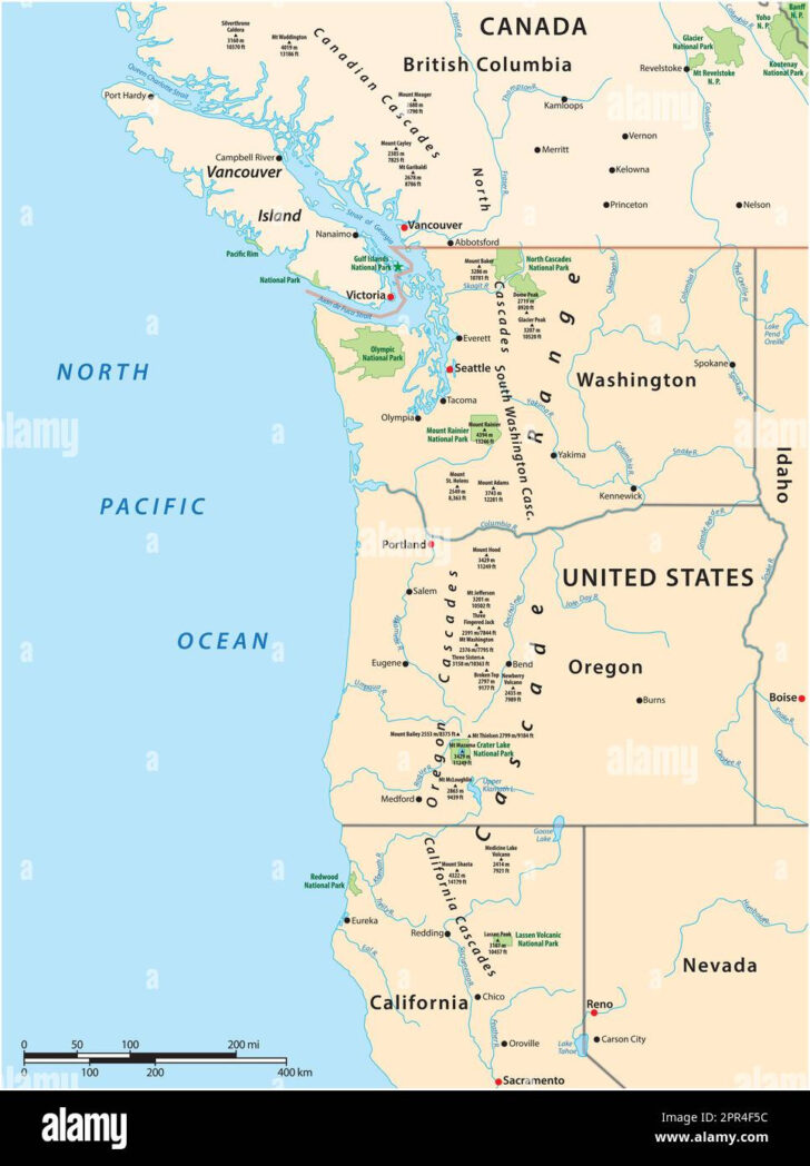 Map of North West Coast USA