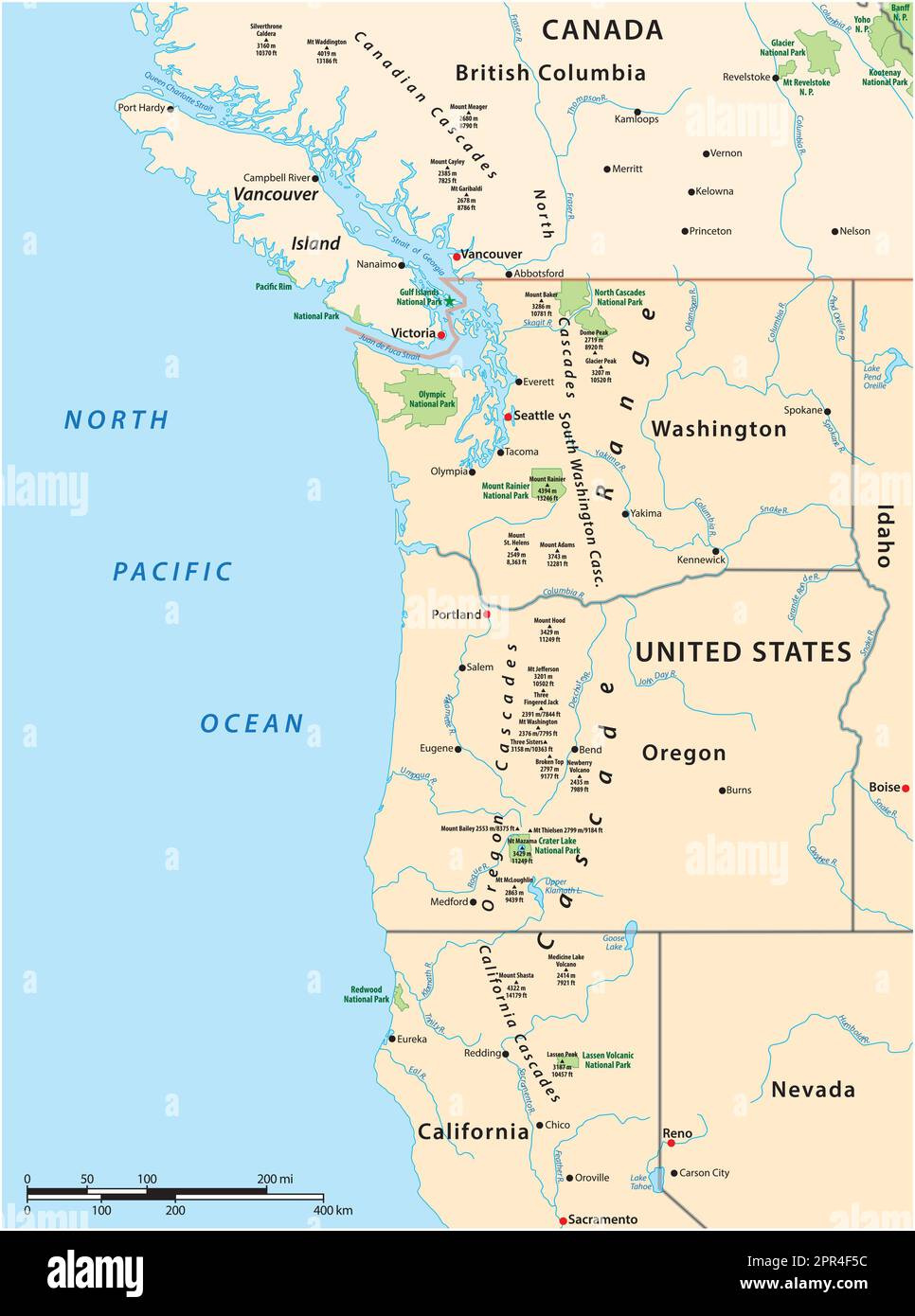 West Coast Usa Map Hi-Res Stock Photography And Images - Alamy with regard to Map of North West Coast USA