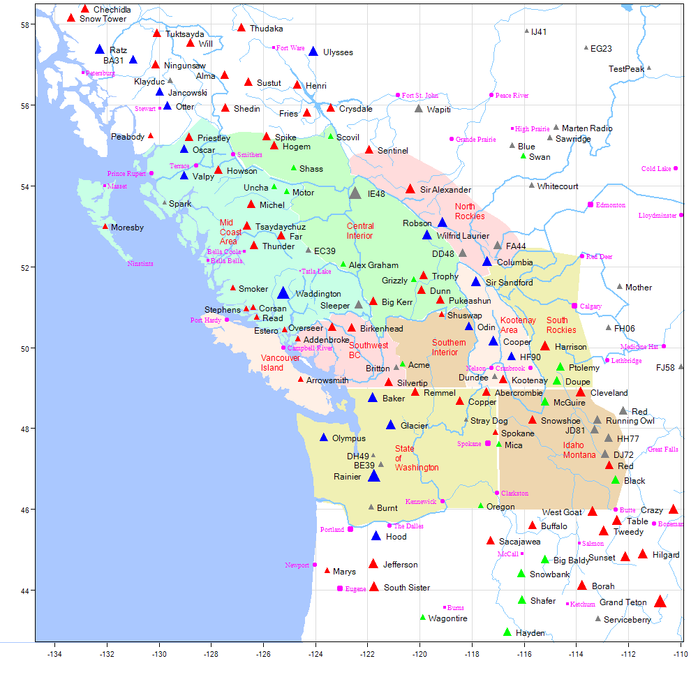Western North America Map pertaining to Map of the North West USA