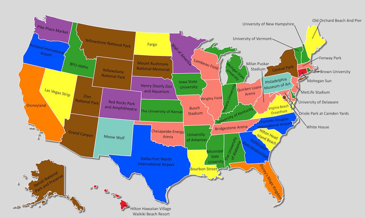 What Are The Most Instagrammed Places In The Us? See For Yourself! inside Map Of Interesting Places In Usa