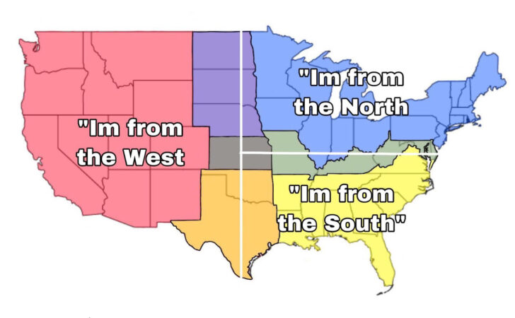 Map of USA Mason Dixon Line