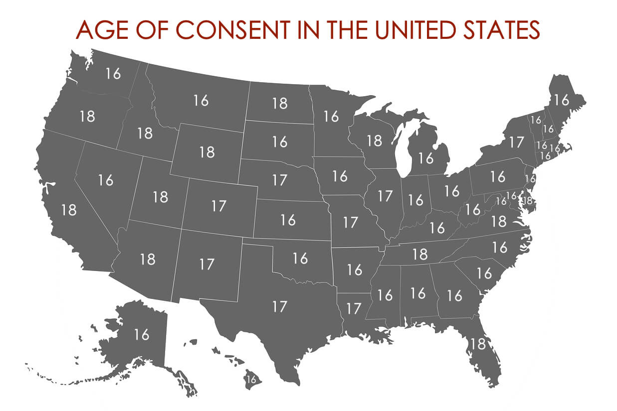 What Is The Age Of Consent In All 50 States? | Legal Age Of for Age Of Consent In Usa Map