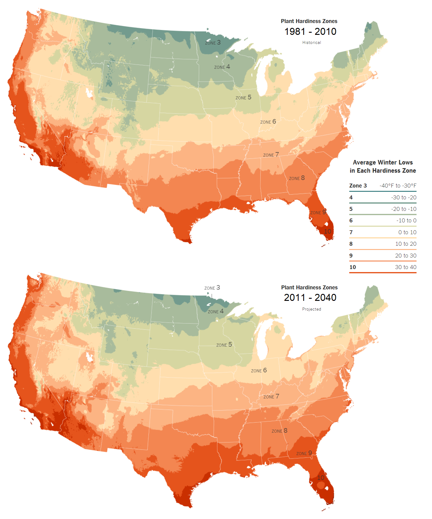 What&amp;#039;S Going On In This Graph? | Growing Zones - The New York Times with Map of Planting Zones In USA