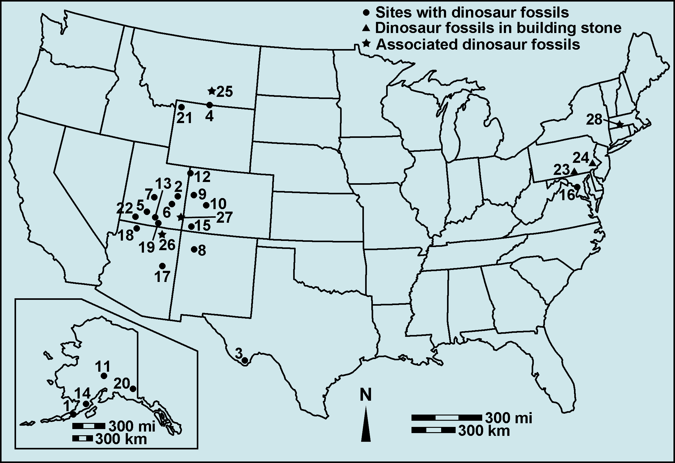 Where Dinosaurs Roamed - Fossils And Paleontology (U.s. National with Map Of Dinosaur Fossils In Usa