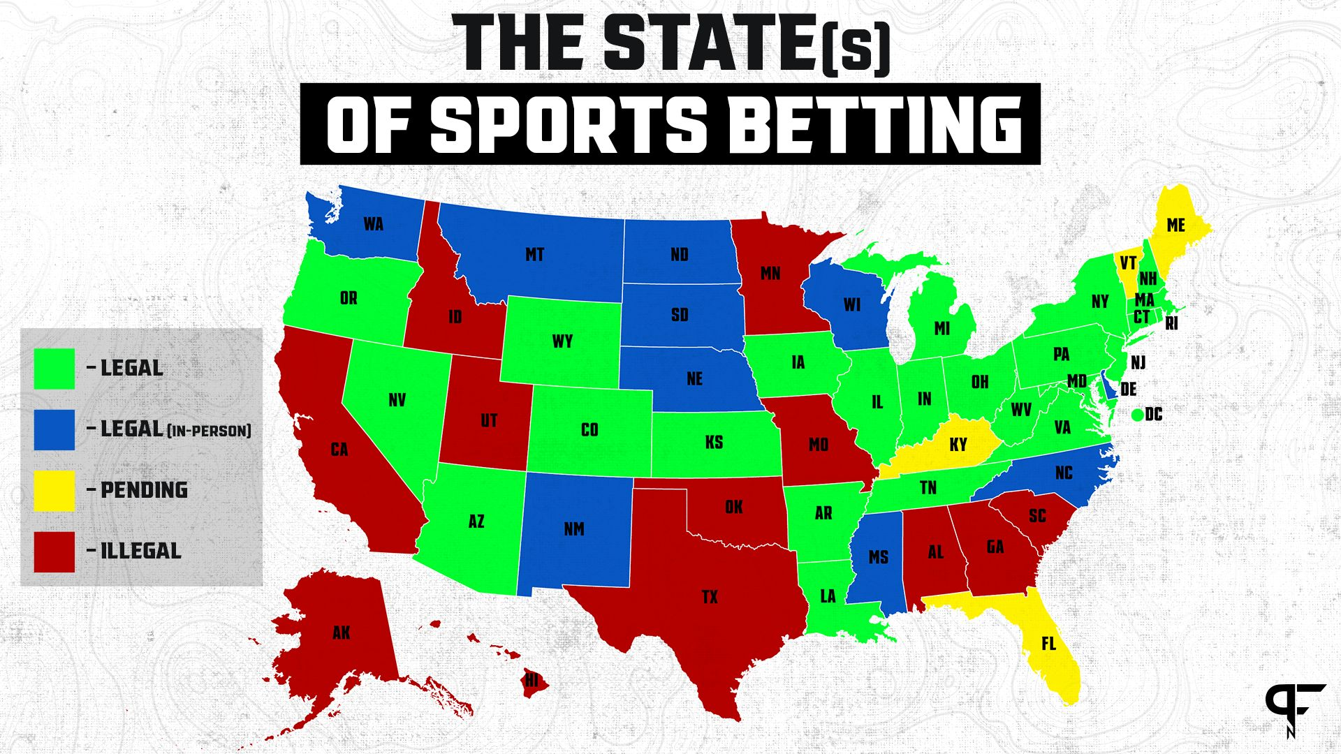 Where Is Sports Betting Legal? Tracking All 50 States (Updated for Map Of All Casinos In Usa