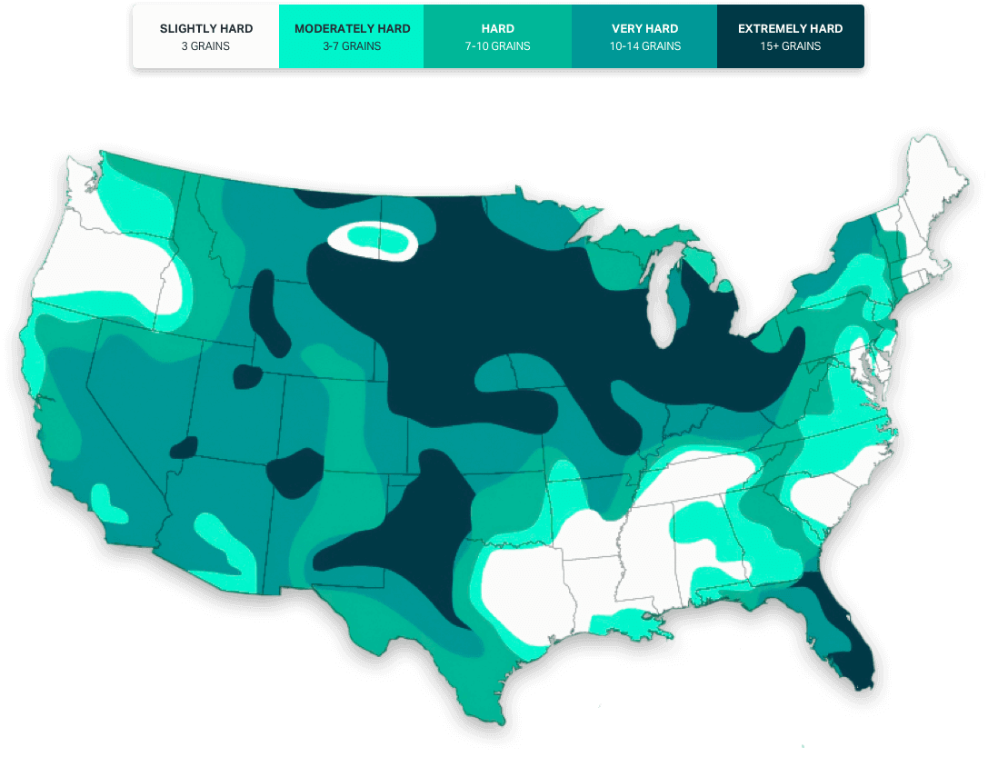 Which Cities Have The Hardest Water In America? throughout Map of Hard Water In USA