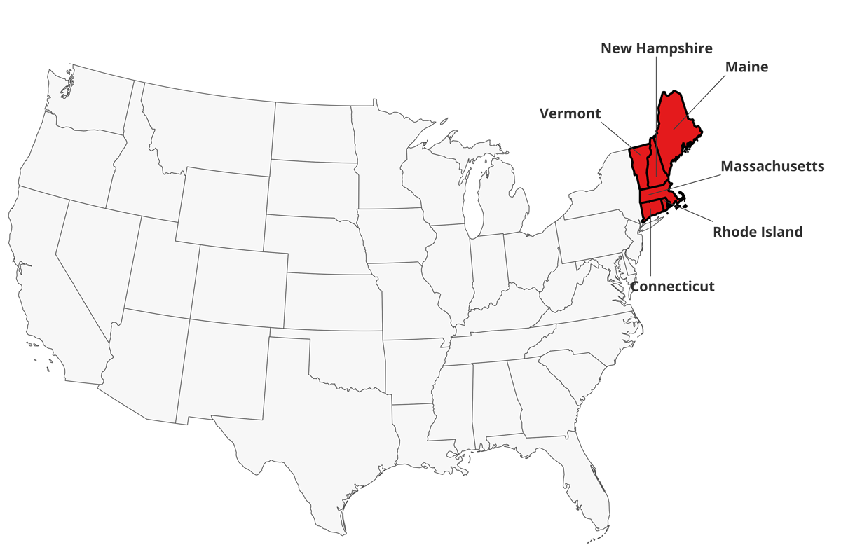Which States Are Part Of New England? - Geography Realm within Map Of New England States Usa